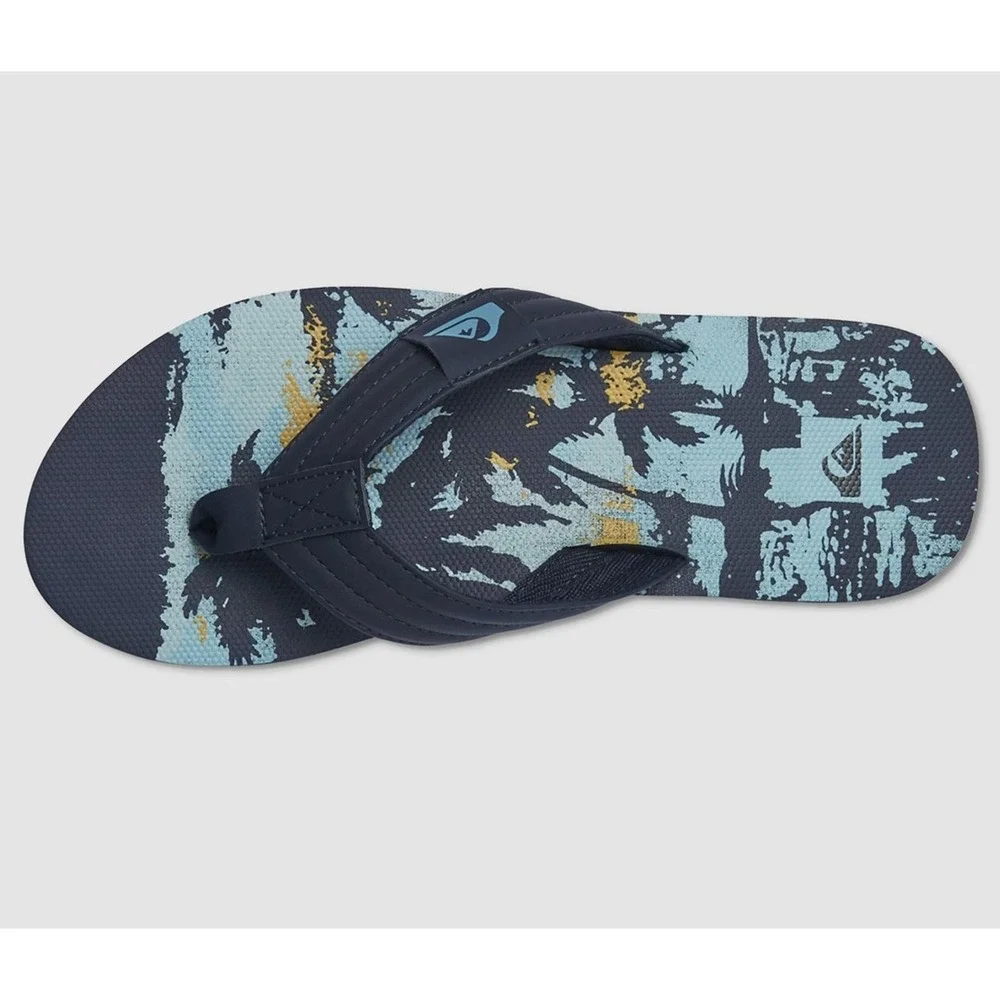 Quiksilver Foundation Sandals / Flip-Flops - NWT Mens 9 Navy Blue - #49619-K8